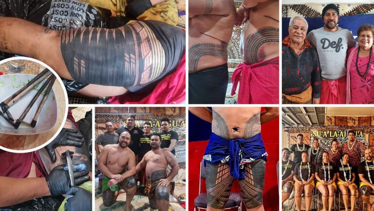 A player’s pride and pain of getting their traditional full body Samoan Tattoo -Malofie tatau