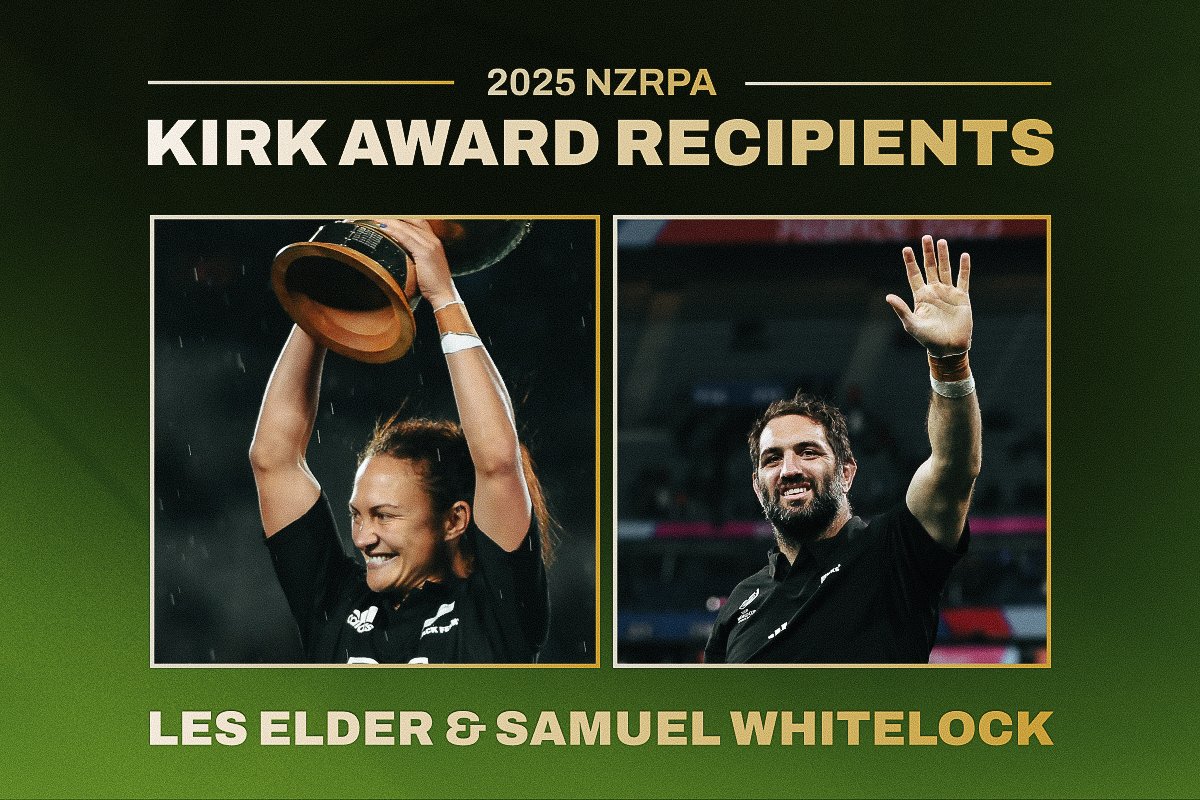 Les Elder and Samuel Whitelock honoured with the NZRPA Kirk Award